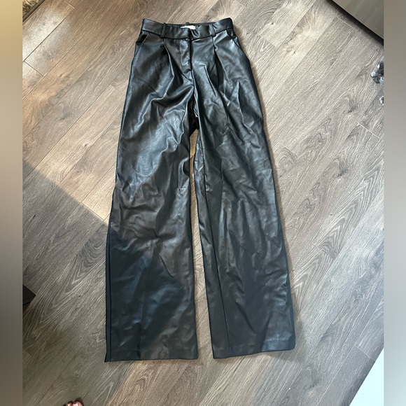 H&M Leather Wide leg pants - Picture 2 of 6
